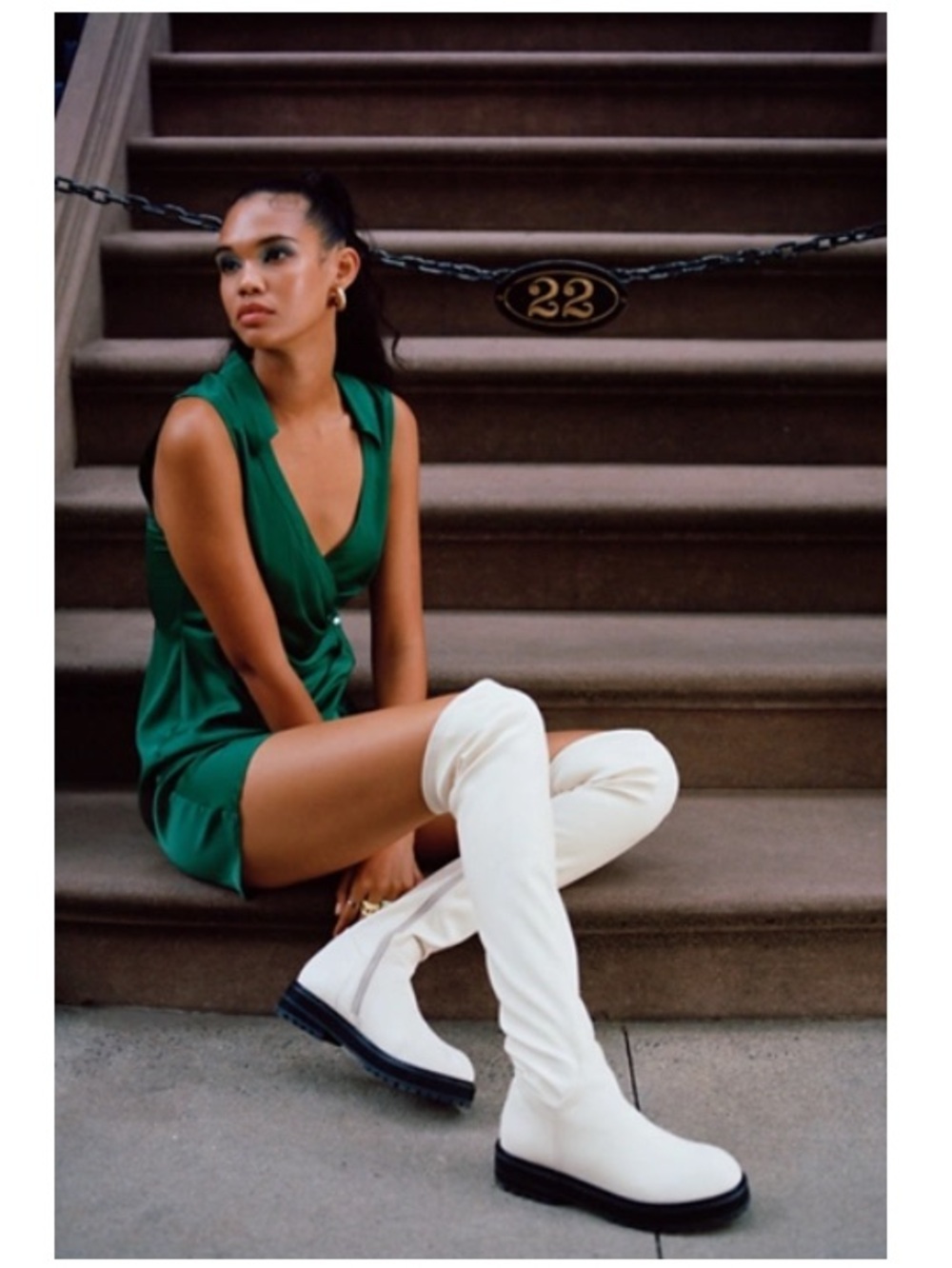 Urban outfitters white tall boots